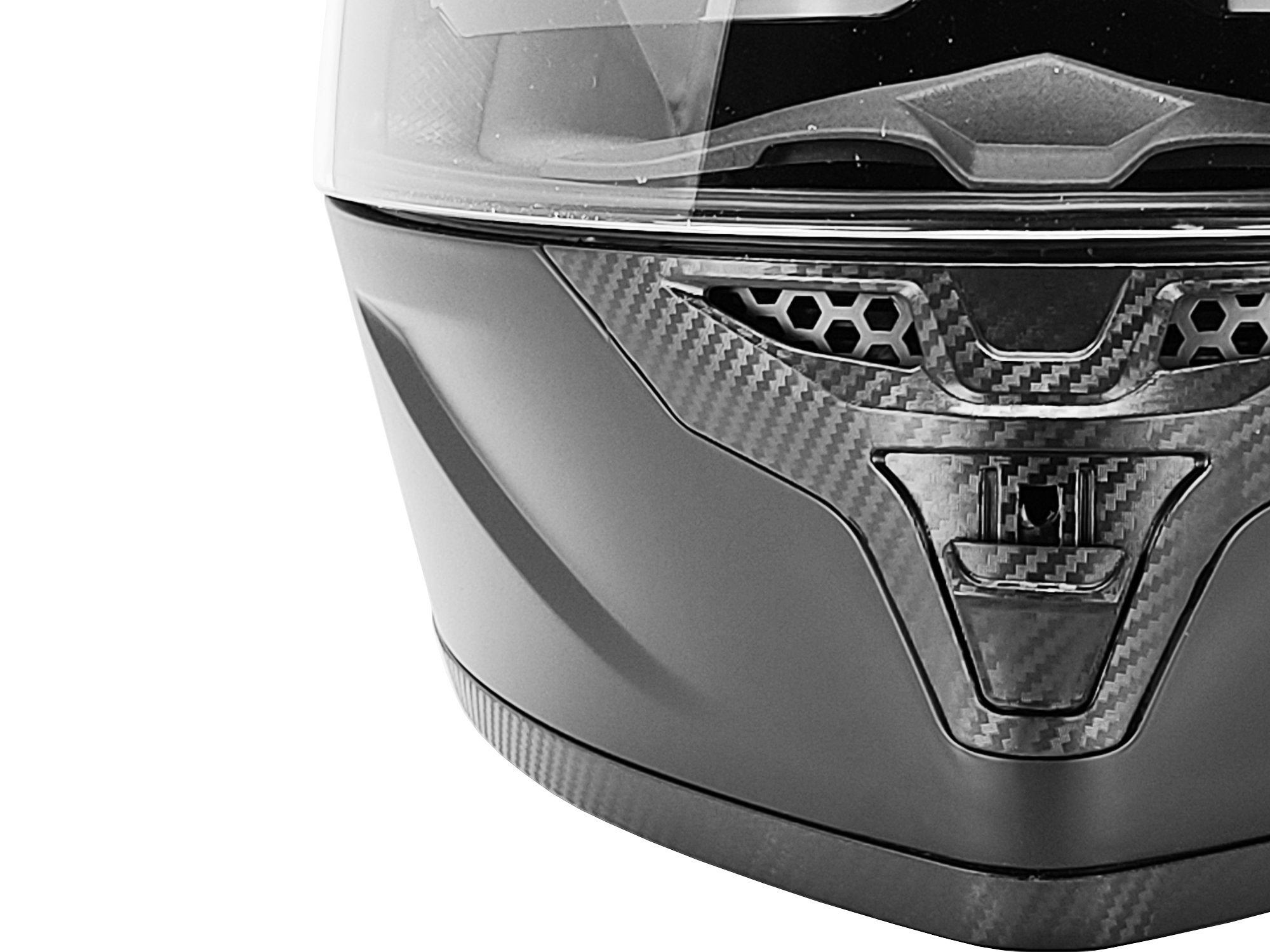 GDM DEMON Bluetooth Motorcycle Helmet with Intercom in matte black finish, featuring aerodynamic full face design and detachable clear visor. Vents view