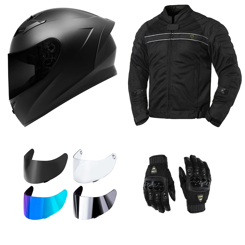 motorcycle beginner gear GDM Motorcycle Protective Gear Bundle (Starter Pack) XX-Large