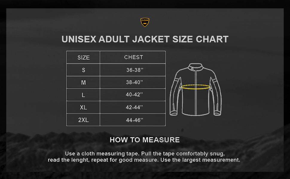 Size Chart Size 44 Motorcycle Jacket Casual Alligator Leather