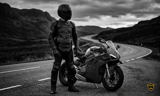 Beginner motorcycle gear: GDM helmet, armored jacket and gloves