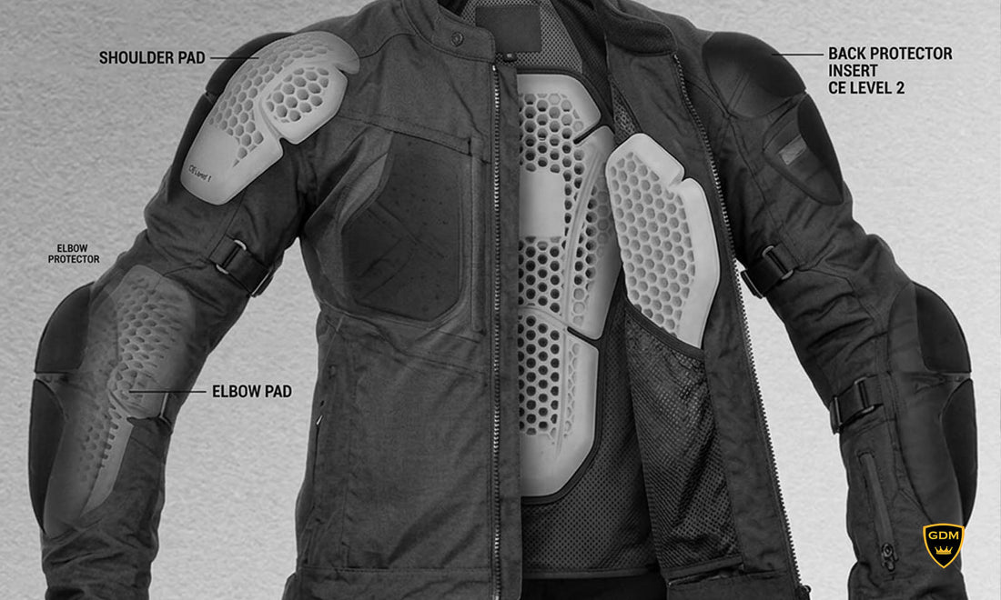 CE Level 1 and Level 2 motorcycle jacket armor pads