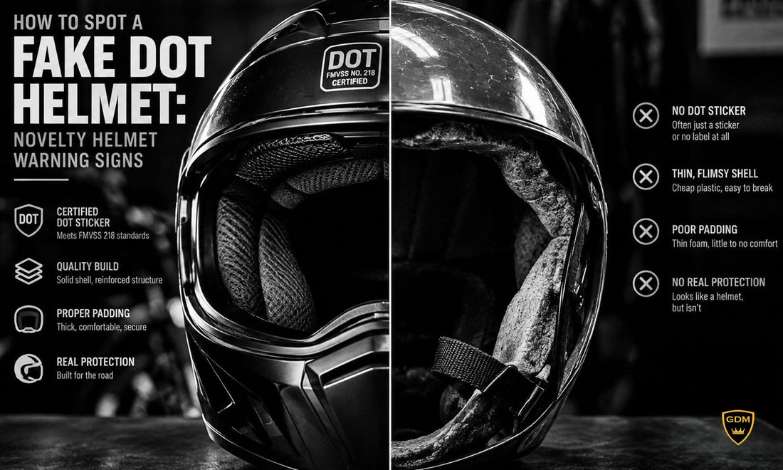 motorcycle helmet showing the DOT FMVSS No. 218 certification label