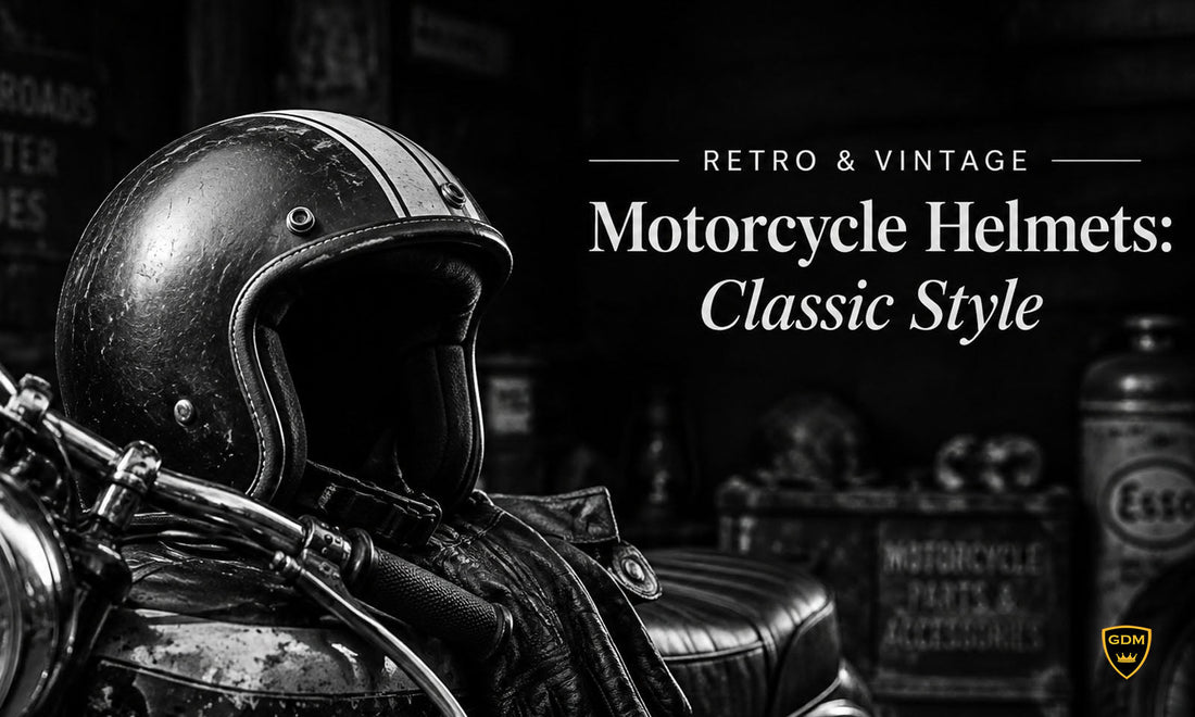 GDM Retro & Vintage Motorcycle Helmets: Classic Style, DOT Protection