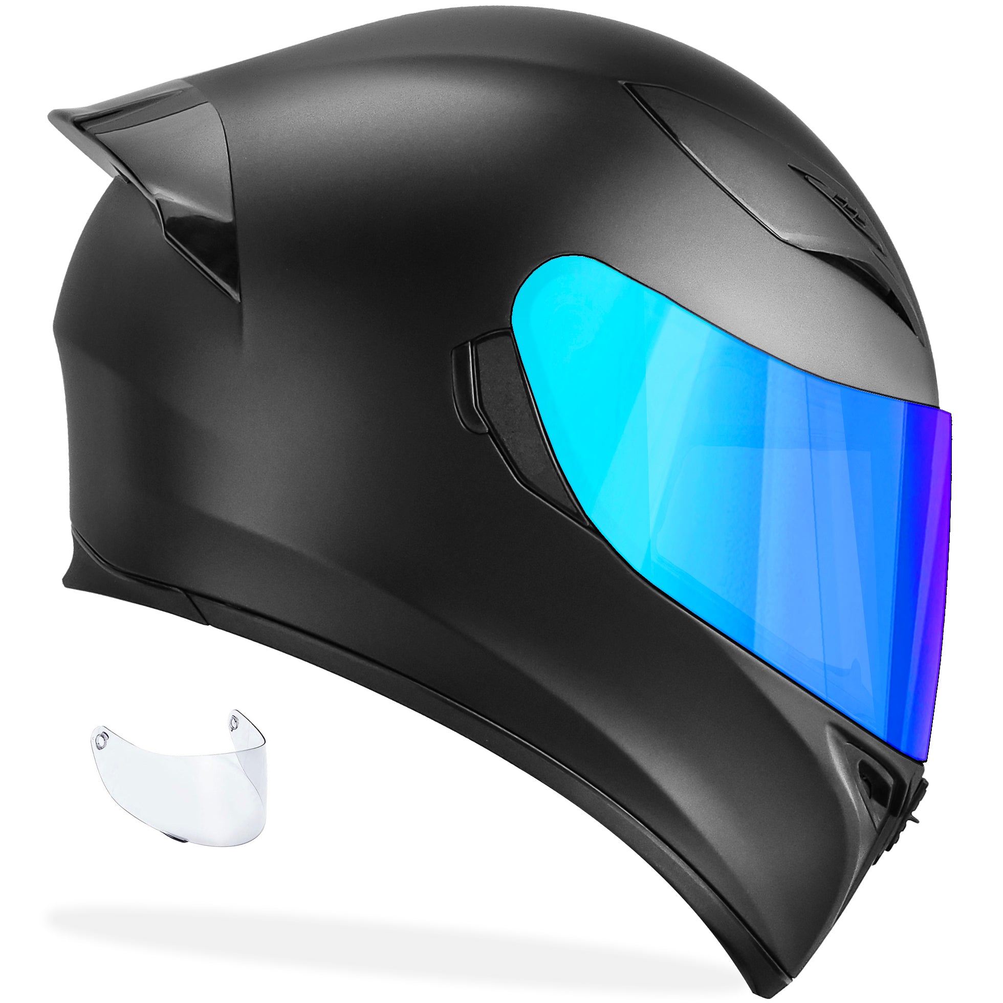 GDM Ghost Full Face Motorcycle Helmet Matte Black