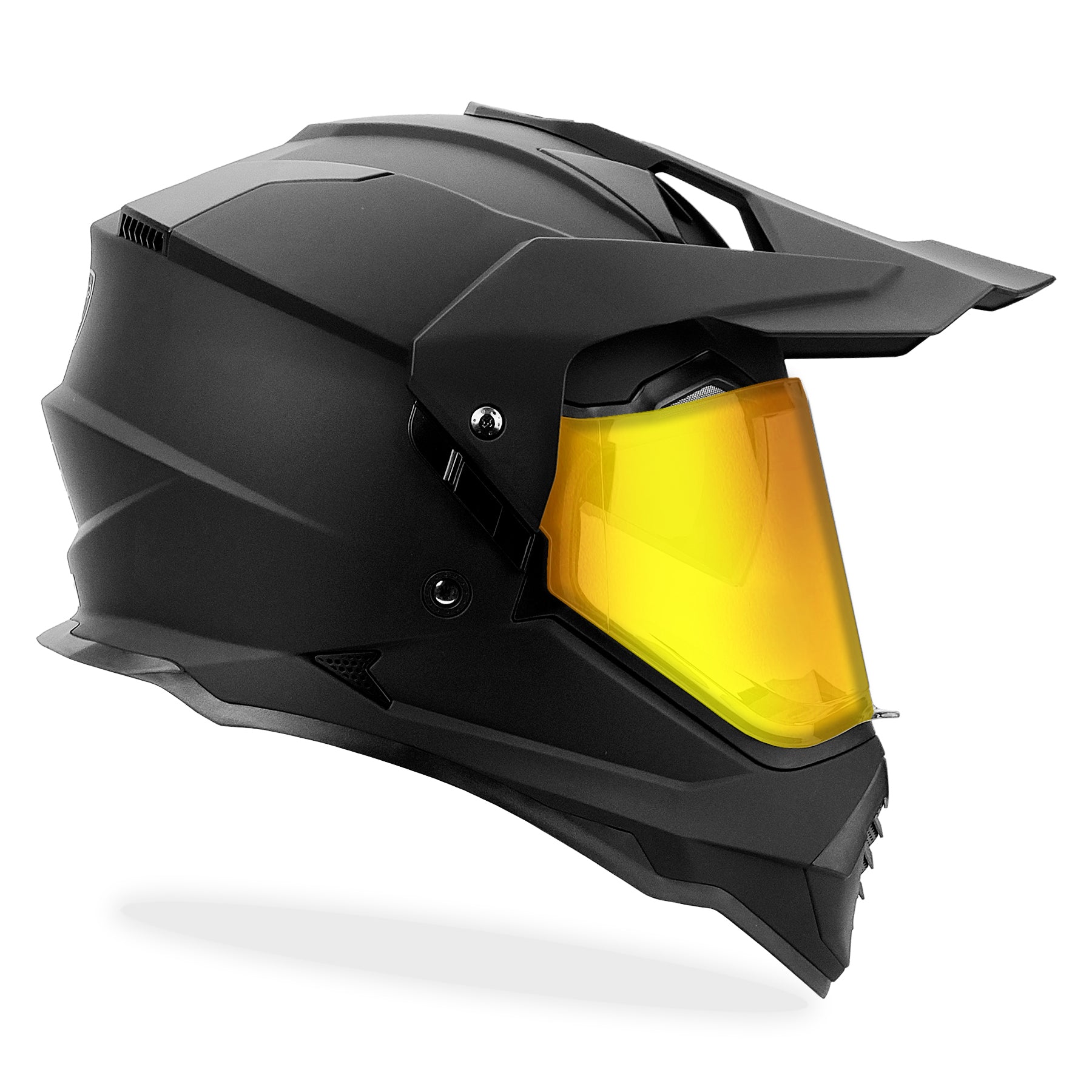 GDM Beast Dual Sport Helmet Matte Black X-Large / Matte Black / Gold & Clear