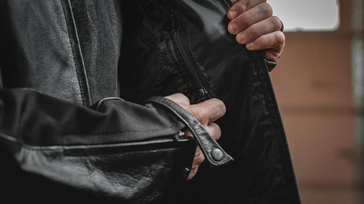 GDM OMEGA Men’s Heavyweight Leather Motorcycle Jacket – Cafe Racer Style
