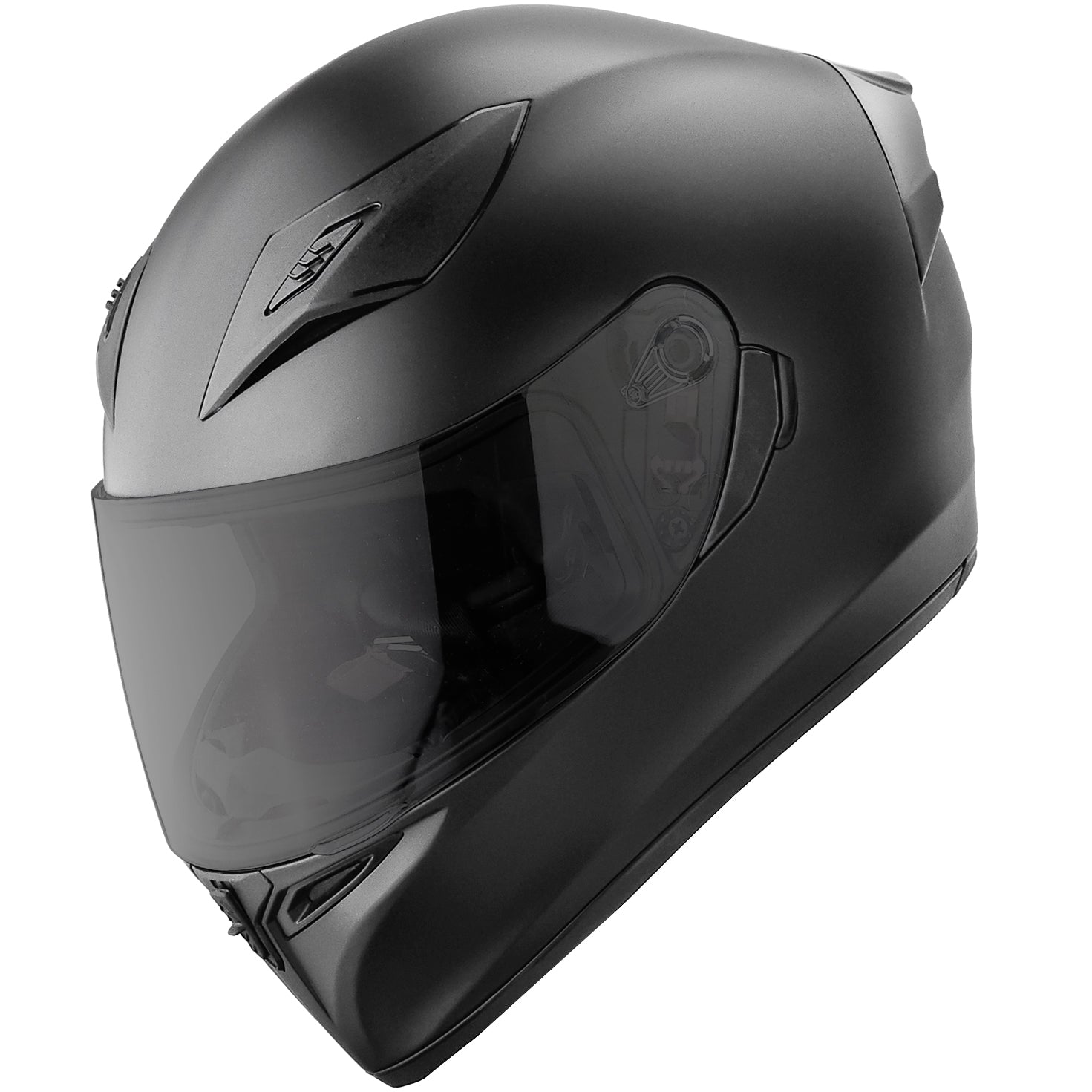 all black motorcycle helmets GDM Ghost Full Face Helmet Matte Matte Black / Tinted & Clear / X-Large WILDCAT XX Sena Phantom RPHA 91 Carbon Solid Liner Size:S 54CM