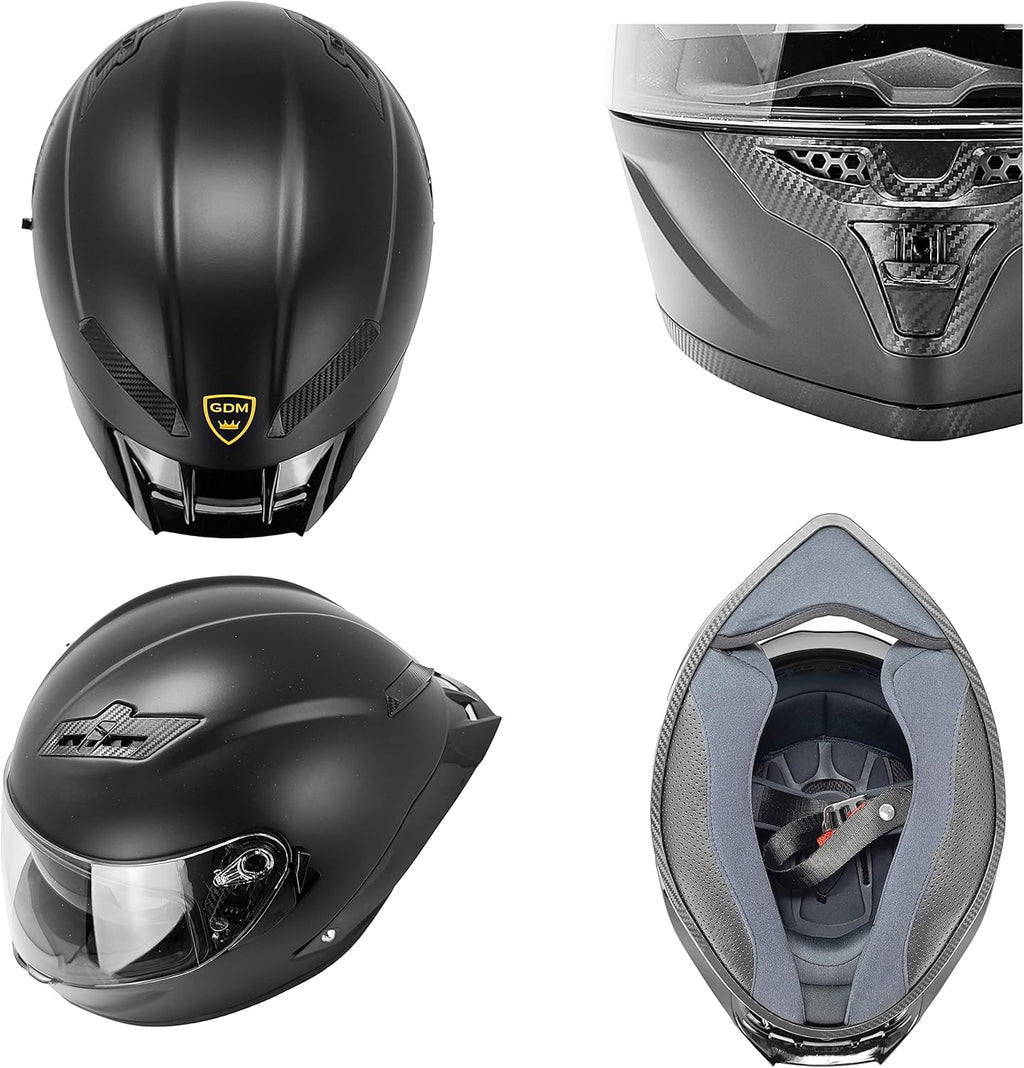 GDM DEMON Bluetooth Motorcycle Helmet with 4 Shields Large / Matte Black