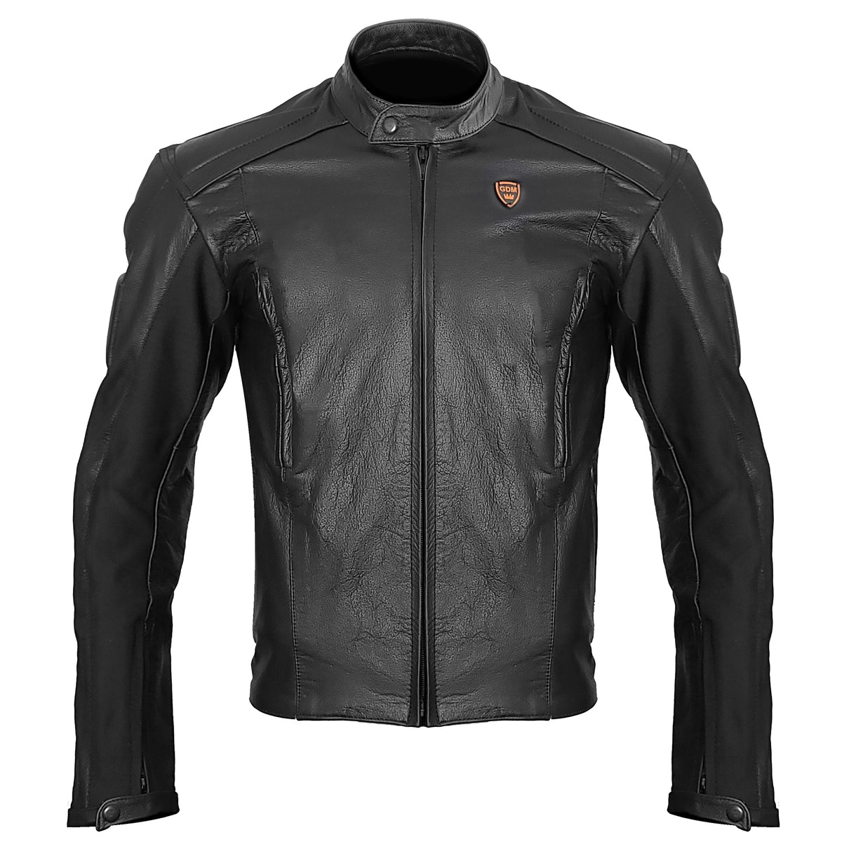 GDM OMEGA Men’s Heavyweight Leather Motorcycle Jacket – Cafe Racer Style