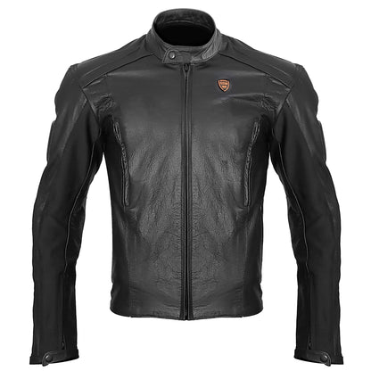 GDM OMEGA Men’s Heavyweight Leather Motorcycle Jacket – Cafe Racer Style