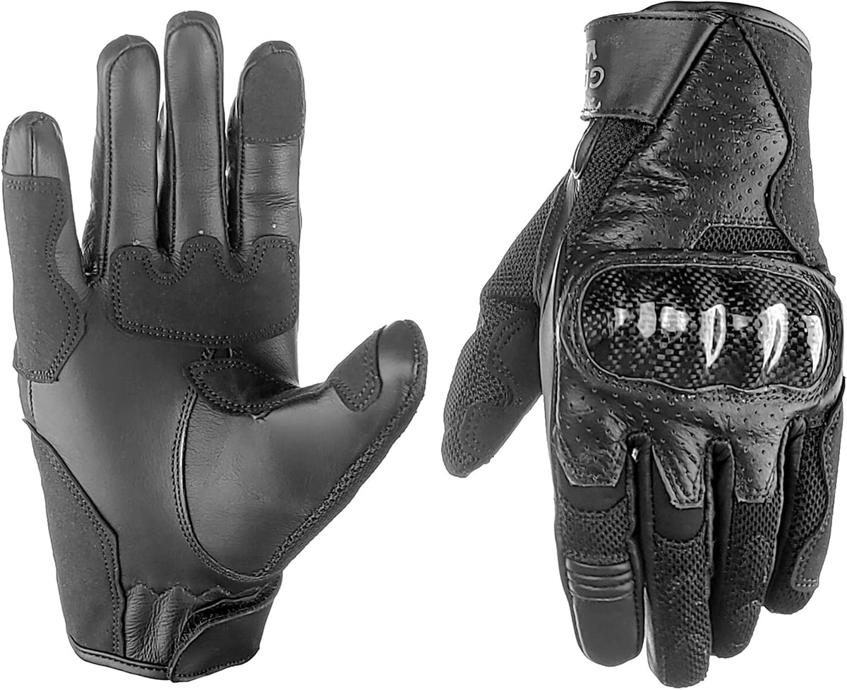 GDM GD5 Armored Leather Motorcycle Gloves — Ventilated, Reinforced, Street & Sport Ready