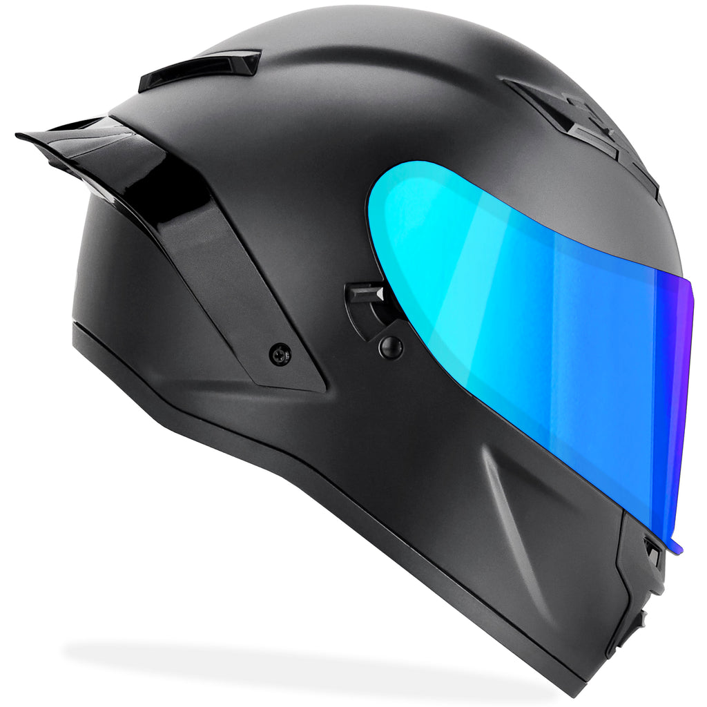 GDM DEMON Full Face Motorcycle Helmet Matte Black / Iridium & Clear / 2X-Large