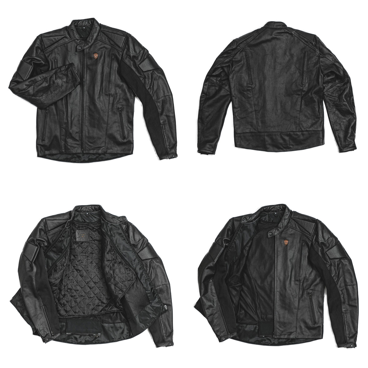 GDM OMEGA Men’s Heavyweight Leather Motorcycle Jacket – Cafe Racer Style