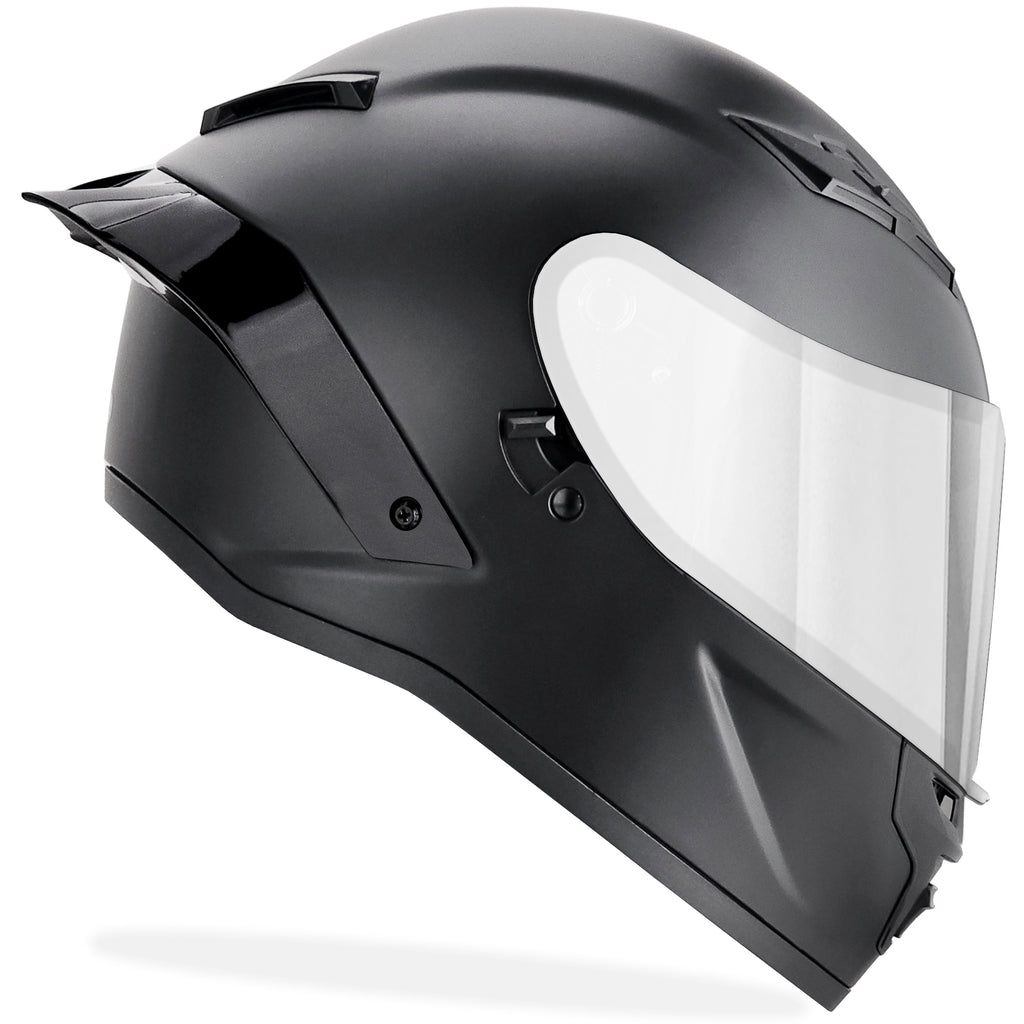 GDM DEMON Full Face Motorcycle Helmet Matte Black / Chrome & Clear / 2X-Large