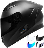 Casco de motocicleta GDM con Bluetooth y 4 protectores