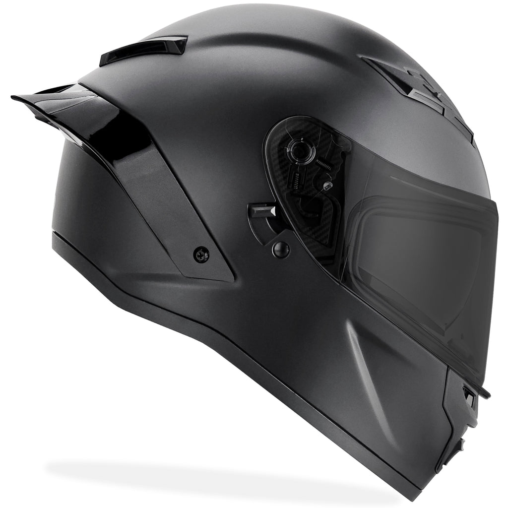 GDM DEMON Full Face Motorcycle Helmet Matte Black / Tinted & Clear / Large