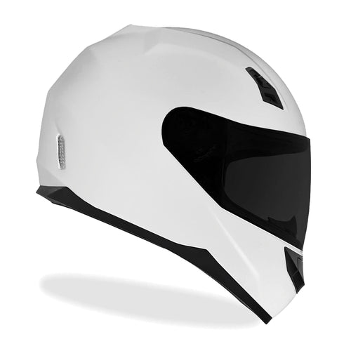 GDM DK-140 Full Face Motorcycle Helmet Gloss White Large / Gloss White / Iridium & Clear