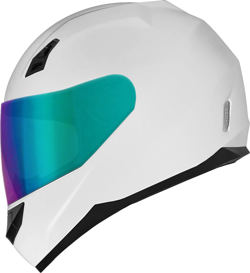 GDM DK-140 Full Face Motorcycle Helmet Gloss White Large / Gloss White / Iridium & Clear
