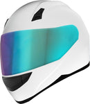 Casco integral para motocicleta GDM DK-140, color blanco brillante