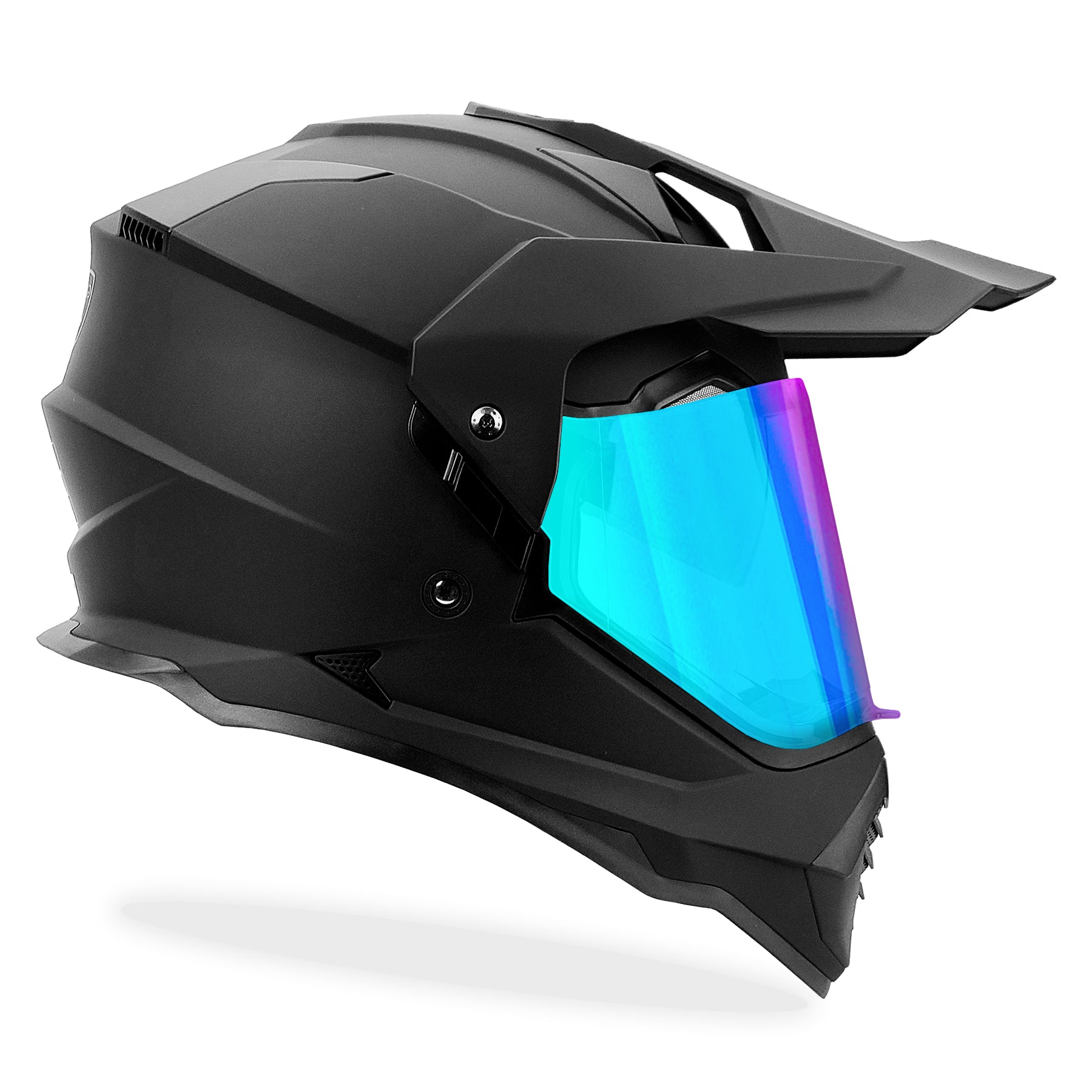 GDM Beast Dual Sport Helmet Matte Black Medium / Matte Black / Iridium & Clear