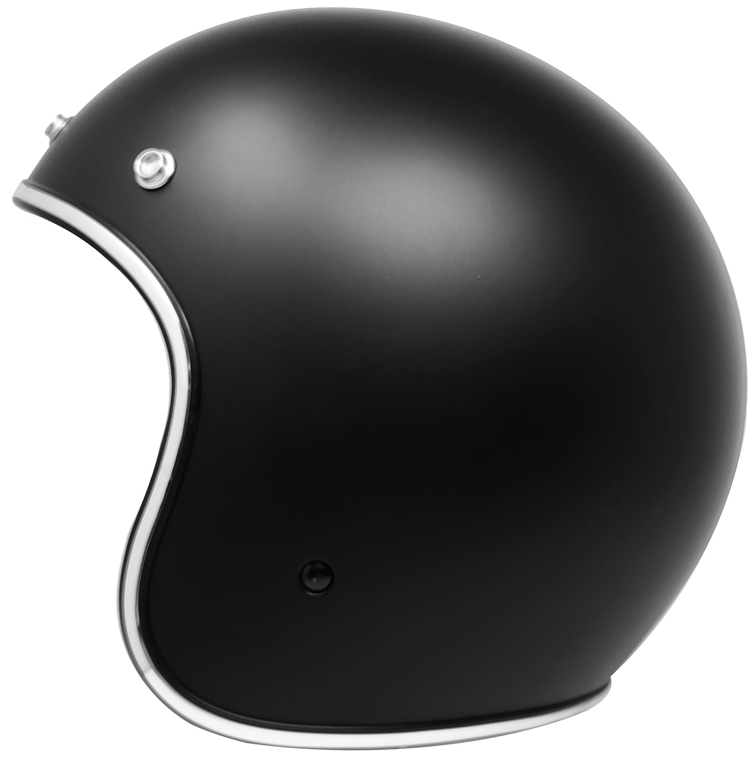 GDM RENEGADE Open Face Motorcycle Helmet 3/4 Vintage Matte Black Medium / Matte Black / Chrome