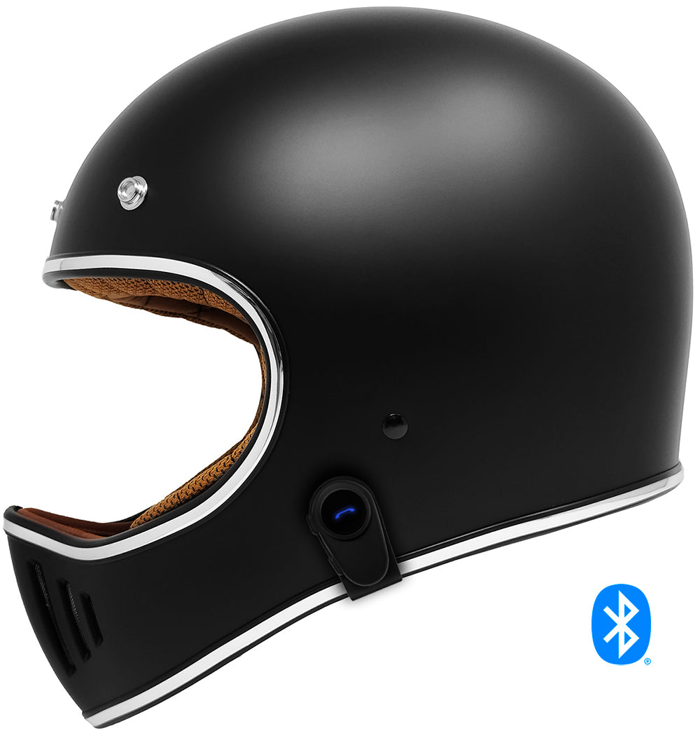 full face motorcycle helmet retro GDM REBEL Retro Motorcycle Helmet with Bluetooth Headset – rideGDM