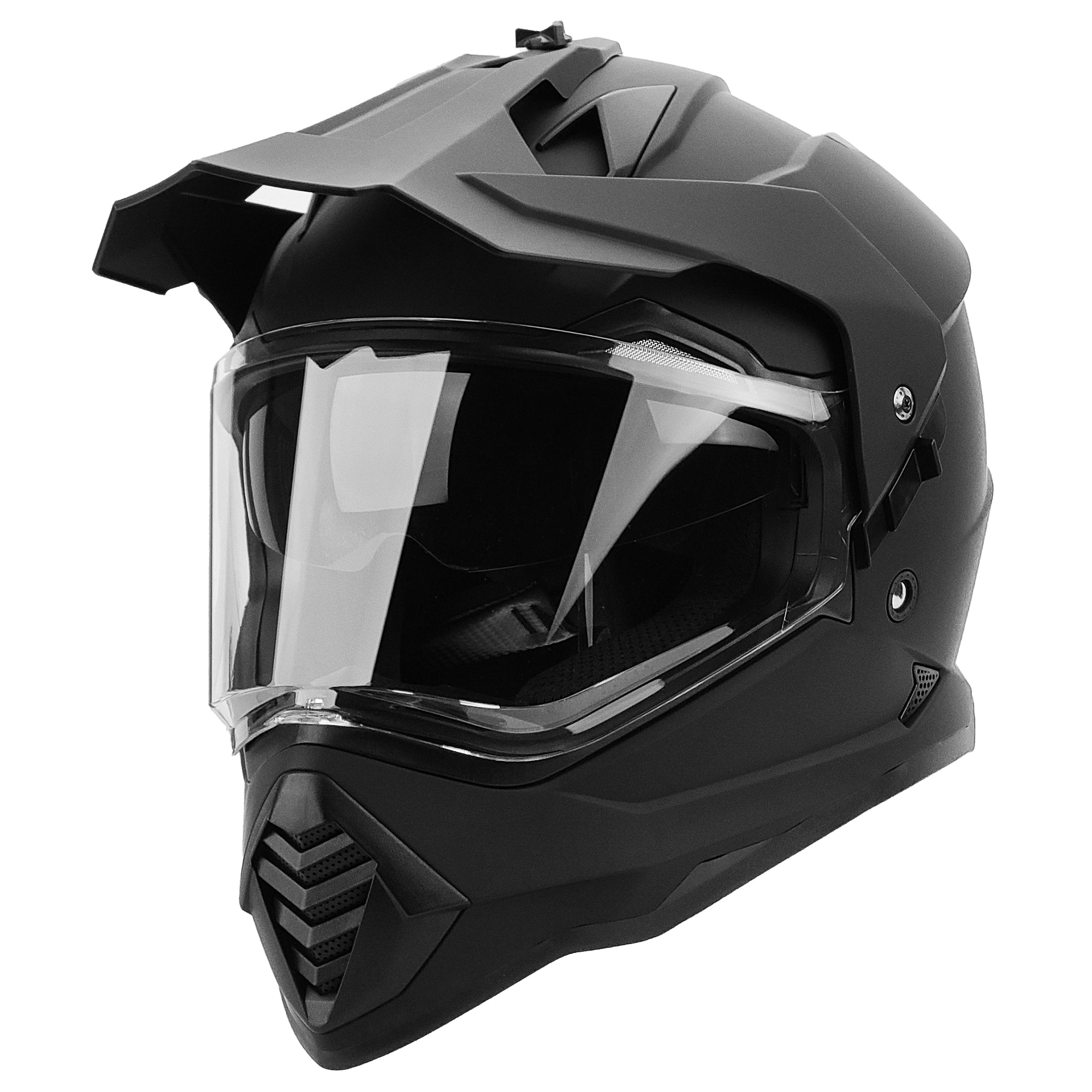 GDM Beast Dual Sport Helmet Matte Black X-Large / Matte Black / Gold & Clear
