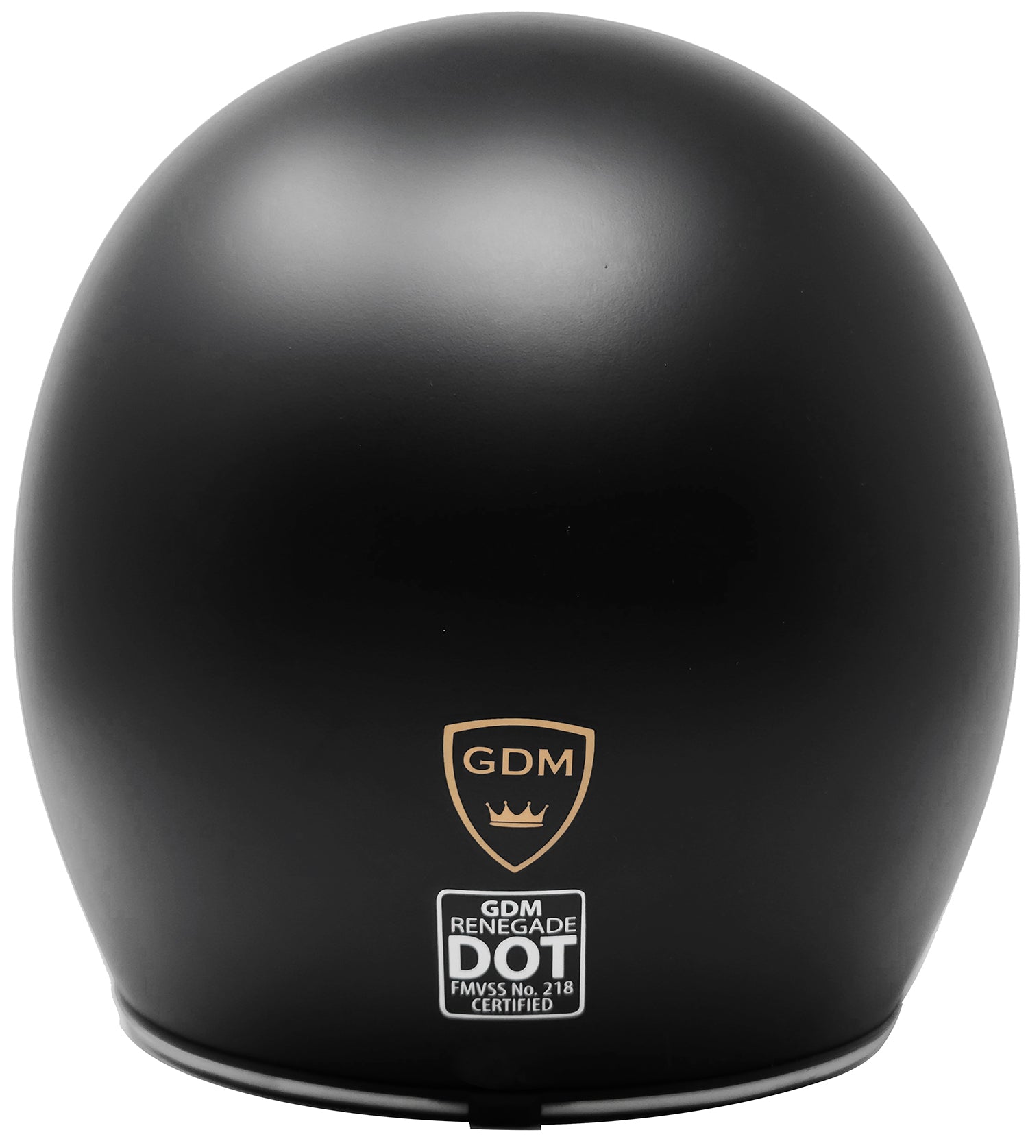 GDM RENEGADE Open Face Motorcycle Helmet 3/4 Vintage Matte Black Medium / Matte Black / Chrome