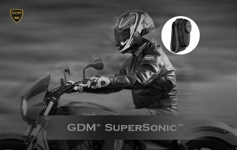 GDM SuperSonic Mini Motorcycle Helmet Bluetooth Headset