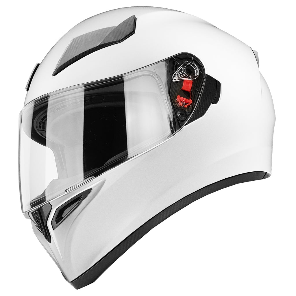 GDM Ghost Full Face Motorcycle Helmet Gloss Pearl White – rideGDM
