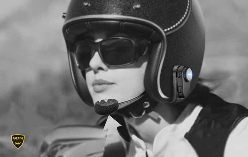 GDM SuperSonic Mini Motorcycle Helmet Bluetooth Headset