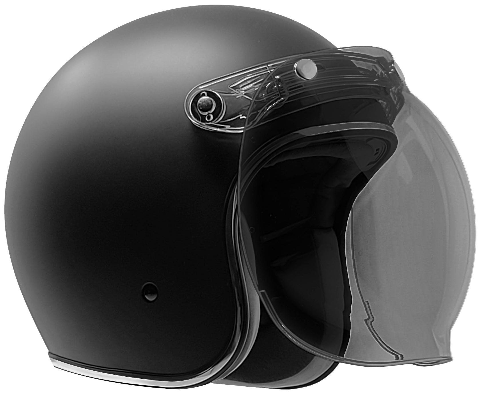 GDM RENEGADE Bluetooth Open Face Motorcycle Helmet 3/4 Vintage Matte Black XX-Large / Matte Black / Tinted