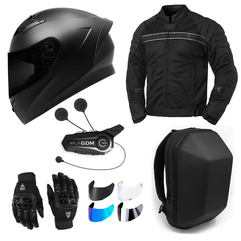 Paquete de equipo de protección para motocicletas GDM (Premium Connect)
