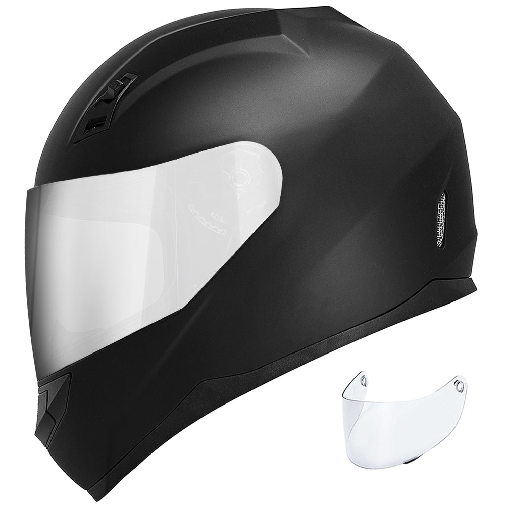 duke matte black full face motorcycle helmet dk 140 GDM DK-140 Full Face Motorcycle Helmet Matte Black
