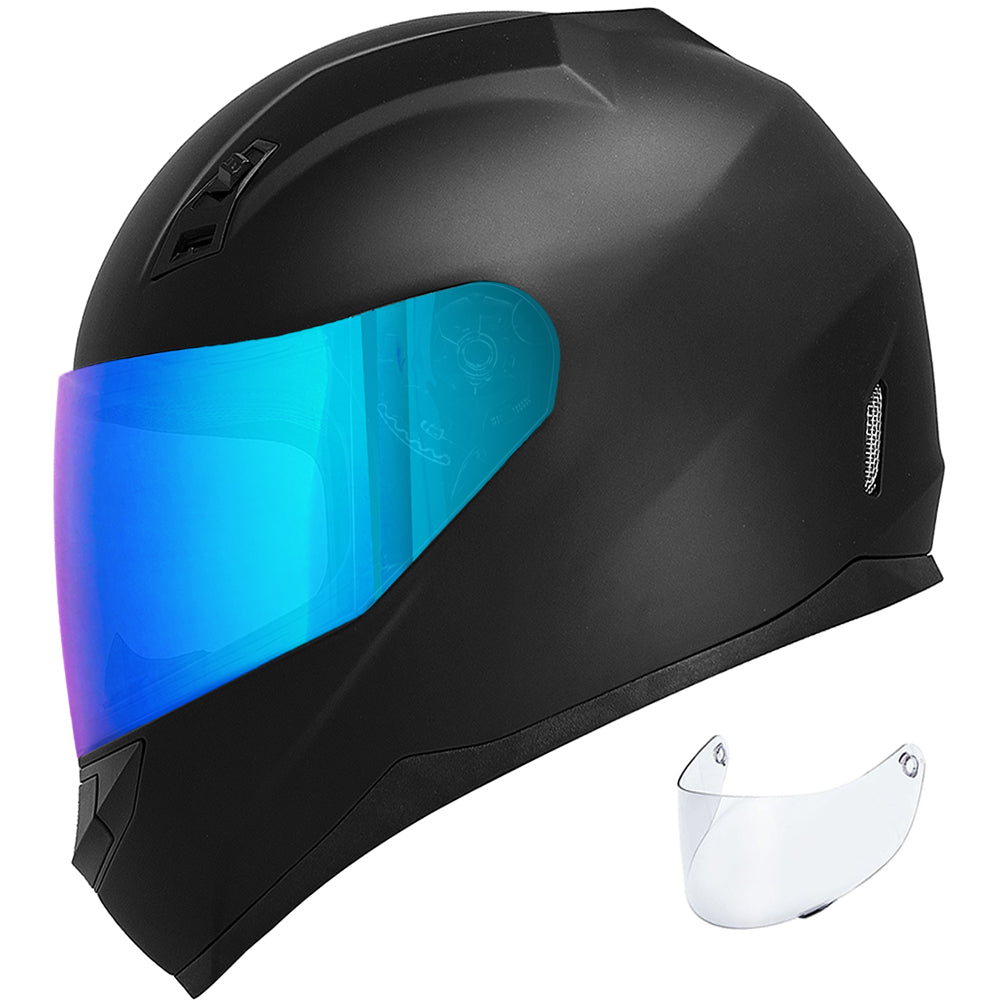 duke matte black full face motorcycle helmet dk 140 GDM DK-140 Full Face Motorcycle Helmet Matte Black