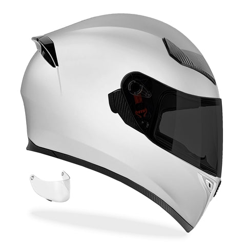 GDM Ghost Full Face Motorcycle Helmet Gloss Pearl White