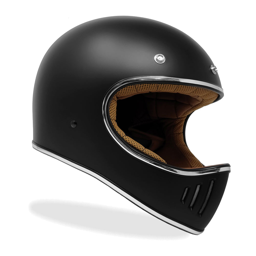 full battle rattle motorcycle helmet Striker Matte Black Face weather tours GDM REBEL Vintage Full Face