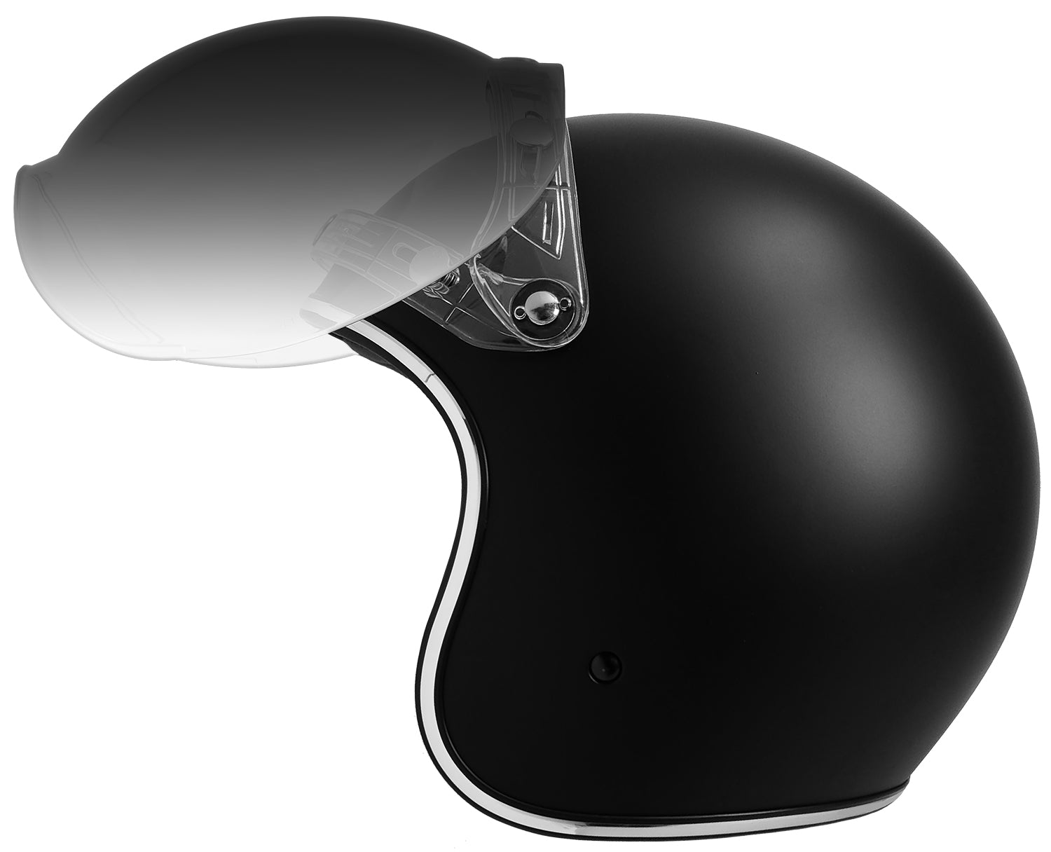 GDM RENEGADE Open Face Motorcycle Helmet 3/4 Vintage Matte Black Medium / Matte Black / Chrome GDM RENEGADE Open Face Motorcycle Helmet 3/4 Vintage Matte Black Medium / Matte Black / Chrome