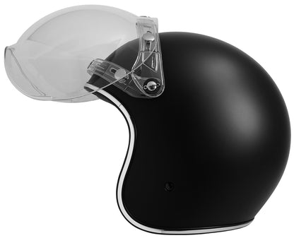GDM RENEGADE Open Face Motorcycle Helmet 3/4 Vintage Matte Black