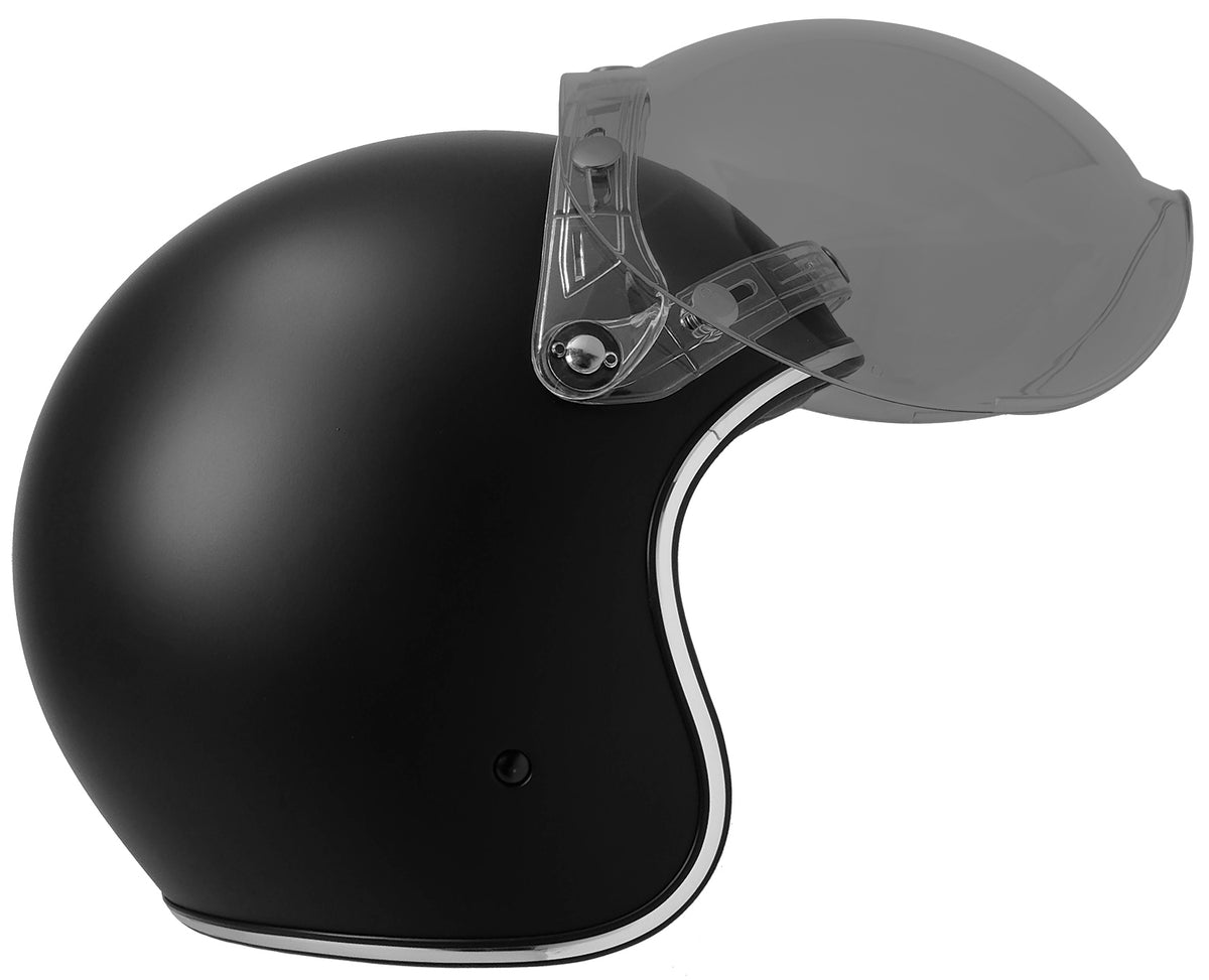 GDM RENEGADE Open Face Motorcycle Helmet 3/4 Vintage Matte Black